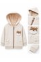 Baby Girl Plush Fox Detailed Zippered Cardigan - 3