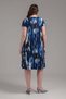 Women's Navy Blue Beige Abstract Pattern Loose Dress with Pockets, Compatible with Standard Sizes 42-54, Flexible Dress - 7
