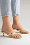 Women's Gold Flip-Flops with Heels, Stylish, Casual, Summer Comfort - 5