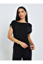 Black Solid Knit Top and Straight Leg Pants Co-Ords - 3