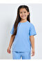 Girls Solid Blue Cotton T-Shirt and Shorts Set - 2
