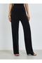 Black Solid Knit Top and Straight Leg Pants Co-Ords - 5
