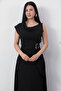 Wide Collar Waist Buckle Sleeveless Dress Grs3978 - 2
