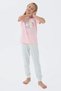 Arnetta Girls' 2-14 Years Cat Printed Short Sleeve Pajama Set Pink - 2