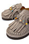 Women's Genuine Leather Beige Suede Flat Slippers - 4
