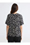 Original Oval Collar Patterned Women's T-Shirt - 4