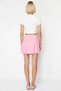 Women's Mini Shorts High Waist Knitted Fabric Tie Detail Short Length Plain Patterned Flexible Structure - 5