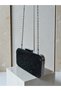 Black Stone Women's Evening Dress Bag with Black Stone Handle Detail for Wedding, Engagement, Graduation - 6