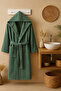 New Nature Cotton Hooded Pocketed Plus Size Bathrobe