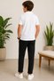 6-15 Years Old Boys Ribbed Jogger Pants Polo Collar T-Shirt 2-Piece Set - 4