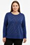 Women's Blue Stone Detailed Combed Cotton Blouse