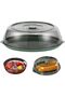 Silk Route - Microwave Splatter Cover with Tray 11.02'' Stackable Microwave Cover Food Grade PET Microwave Plate Cover Insulated Food Covers to Keep Food Fresh Serving Dish Covers