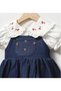 Cherry Embroidered Baby Collar Shirt Jumpsuit Baby Girl Double Set - 4
