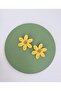 Yellow Colorful Flower Pattern Summer Straw Earrings