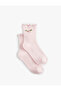 Floral Detailed Cotton Ribbed Socks