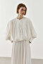 Loose Drawstring Shirt Ecru - 3