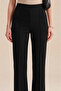 High Waist Gathering Effect Lycra Button Closure Both Stylish and Comfortable All-Day Wear Fabric Pants - 4
