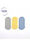 3-Piece Women's Non-Slip Sole Home Socks Yoga Pilates Blue Gray Yellow - 3