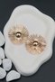 Gold Color Beam Detailed Women's Earrings, Showy Daily Jewelry - 2
