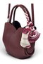 Burgundy, Tulip Model, with Scarf, with Puppy, Cross Strap, Women's Hand and Shoulder Bag - 4