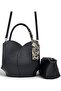 Black, Tulip Model, with Scarf, with Puppy, Cross Strap, Women's Hand and Shoulder Bag - 2