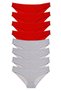 Glb-Stl41414 8 Pieces Super Eco Set Lycra Women's Slip Panties Red Gray