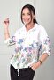 Women's Floral Patterned Skirt, Lace-Up Italian Cotton Shirt - 3