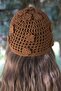 Camel Color Flower Detail Hair Net - 2