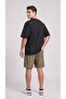 Khaki Parachute Fabric (Woven) Shorts with Back Pockets and Zipper Bermuda - 2