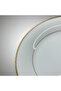 White Porcelain Dinner Plate with Gold Beaded Rim — 10 Inch - 4