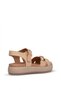 D26Ys-2225 Women's Genuine Leather Flat Sandals Tan - 5