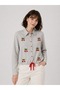 Women's Long Sleeve Cherry Detailed Lace-Up Shirt - 3