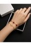 2-Piece Women's Combination Set Anti-Tarnish Steel Clover Model Bracelet Red Black White Gold Color Gift Jewelry - 2