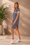 Women's Quality Black and White Striped Dress with Lace Detail and Slit