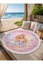 Mermaid Princess Girls' Round Beach Towel Pink 150 cm - 2