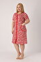 Women's Plus Size 100% Cotton Combed Fabric Zippered Summer Dress / Red-White 4099 - 4