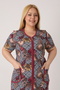 Women's Plus Size 100% Cotton Combed Fabric Zippered Summer Dress / Black-White-Coffee 4099 - 6