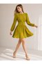 Women's Waist Gathered Cool Summer Mini Dress with Zipper Back 261003 - 2