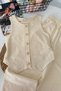 My Little One's Stones Embellished Vest Girls' 2-Piece Set - Cream - 2