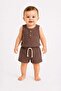 Baby Boy Waffle Fabric 2-Piece Summer Set Sleeveless Shorts Set 0-3-6-9-12 Months