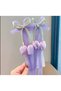 8 cm Double Clamp Buckle with Tulip and Hanging Ribbon Bow Figure and Crystal Stone Detail - 2