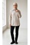 Women's Button Front Collar Back Long Front Short Tansel Tunic Shirt - 3