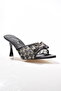 117-1400 Women's Pointed Toe Bowknot Short Heel Slippers