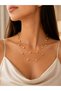Gold Color Handcrafted Bead Detailed Layered Women's Necklace - 3