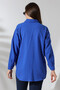 Forshe Oversize Women's Shirt - Button Detail, Cobalt Blue Color For71043 - 2