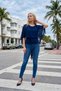 Ruffle Chiffon Crew Neck Flounce Casual Blouse - 2