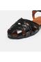 Large Size Women's Genuine Leather Sandals 41-42-43-44-Black Patent Leather - 6
