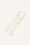 Women's Gold Color 6-Piece Hoop Earring Set H7446Axns - 2