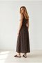 Women's Brown Strappy Polka Dot Detailed Long Dress Elb-19002658 - 5