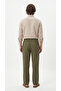 Men's Khaki Comfortable Fit Linen Muslin Trousers Lightweight Casual Thin Fabric with Back Pockets - 5